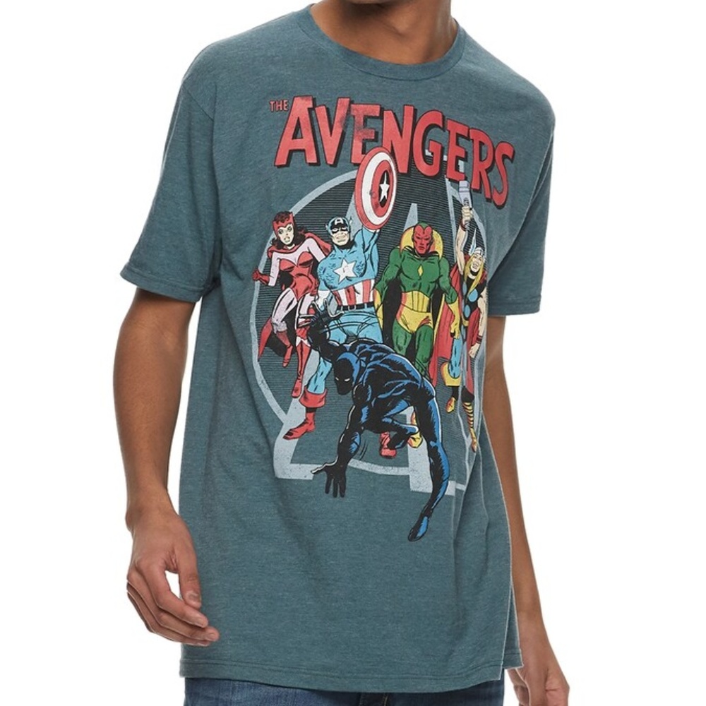 New! Marvel Avengers T-Shirt Scarlet Witch Vision Thor Black Panther